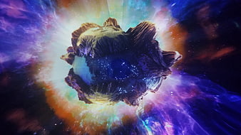 Abstract Cosmic Eye Nebula in Space