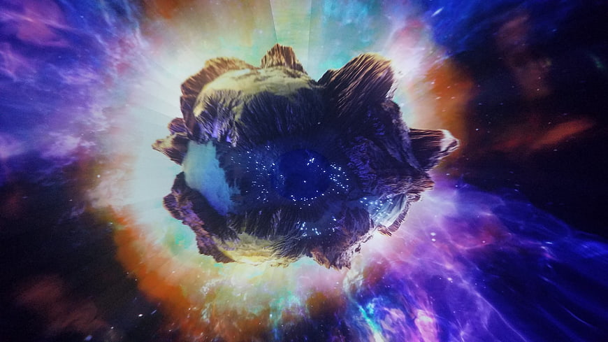 Abstract Cosmic Eye Nebula in Space