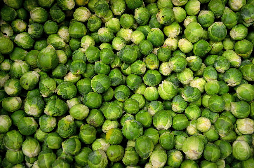 Fresh Brussels Sprouts Pile Close-Up
