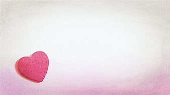Pink Heart on Textured White Background with Copyspace