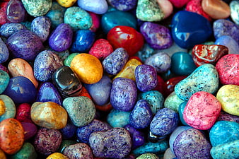 Vibrant Polished Colorful Stones Close Up Texture