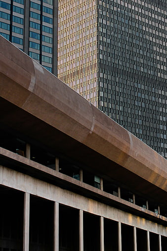 Modern Urban Architecture with Concrete and Glass Skyscrapers