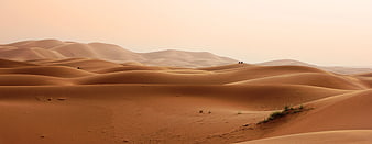 Vast orange sand dunes in a desert landscape