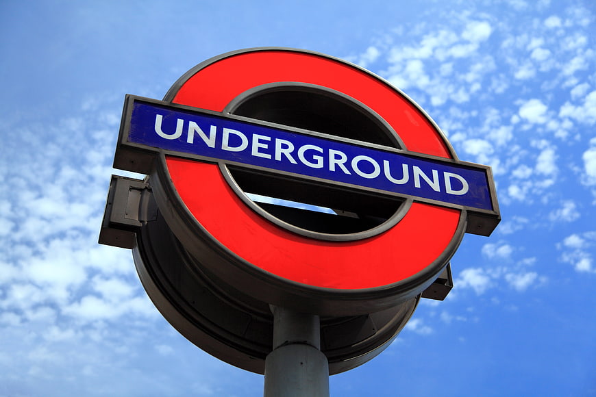 London Underground Sign Against Blue Sky