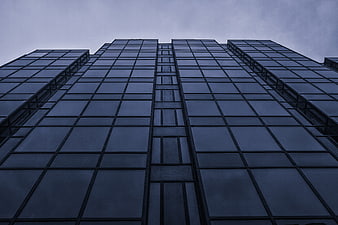 Low Angle View of Modern Glass Office Building Facade