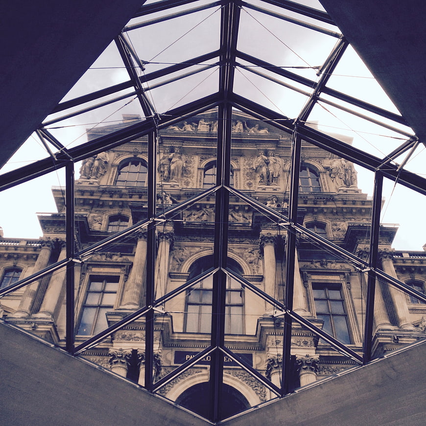 Louvre Pyramid View of Classical Museum Architecture