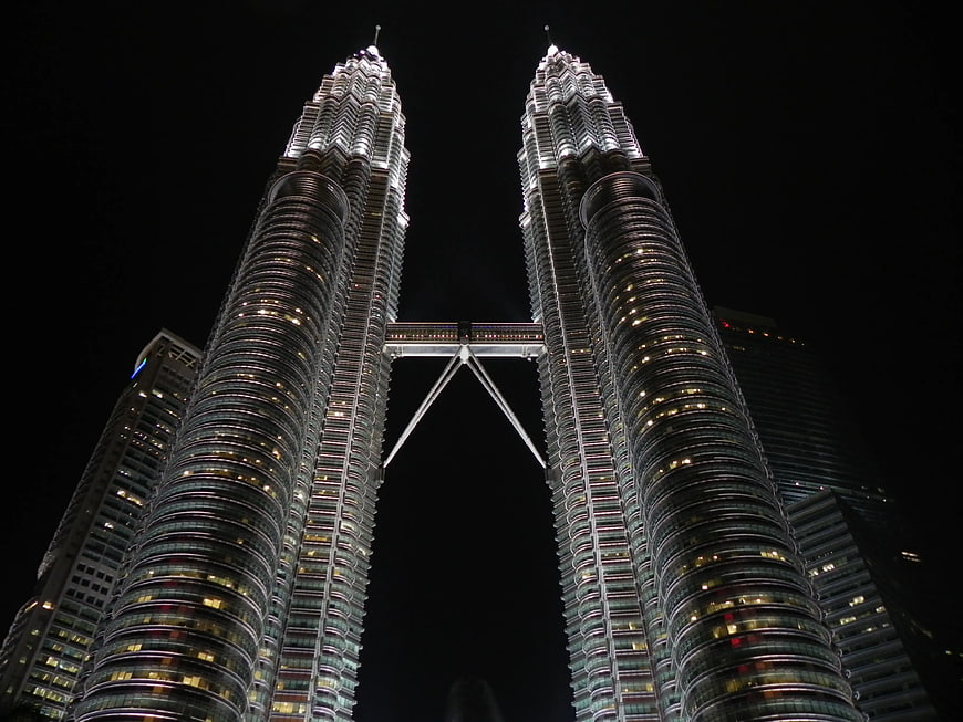 Petronas Twin Towers Kuala Lumpur Night Skyline