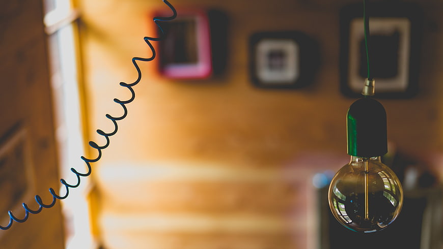 Vintage Edison Bulb Hanging in Cozy Interior