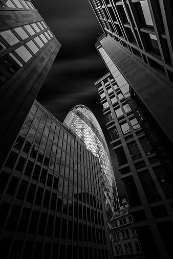Dramatic Black and White Architecture of London Skyscrapers