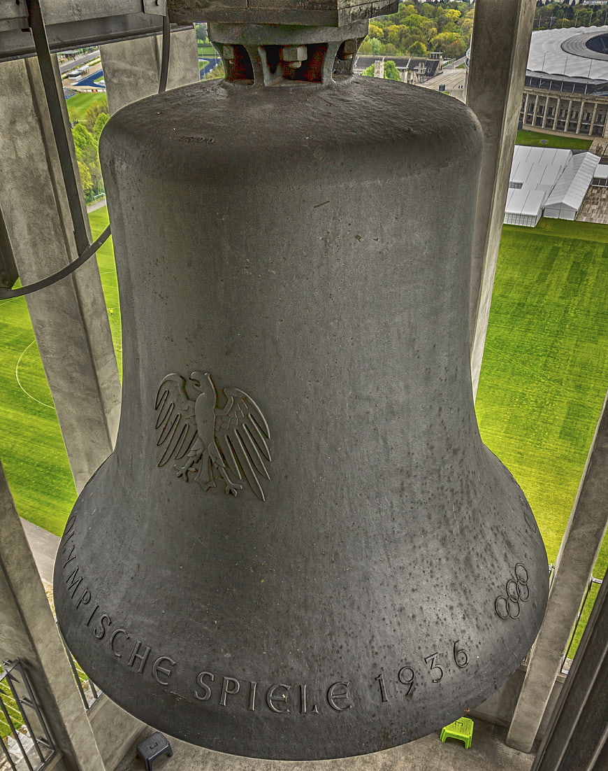 Historic 1936 Olympic Bell in Berlin Stadium Tower