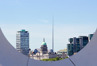 Dublin Skyline View Through Architectural Frame