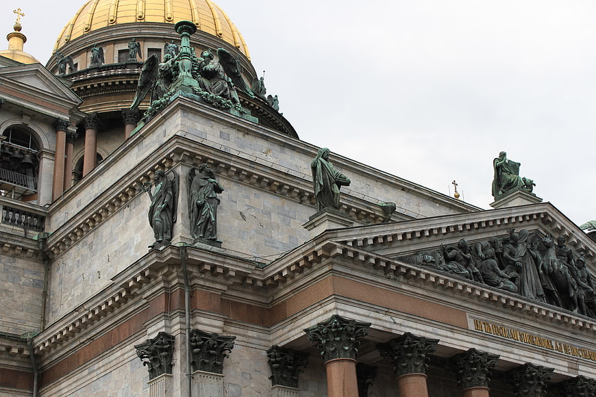 St. Isaac's Cathedral Architecture and Golden Dome Detail