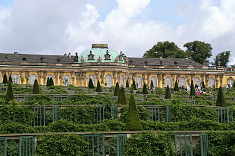 Sanssouci Palace in Potsdam with Baroque Gardens