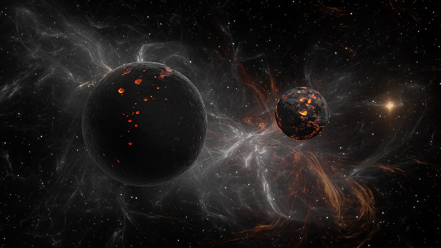 Volcanic Exoplanets in Deep Space Nebula