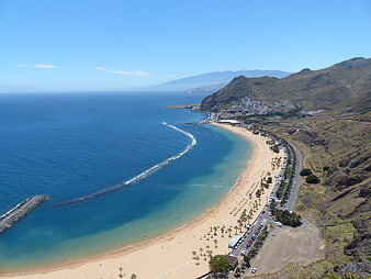 Aerial View of Playa Las Teresitas Beach in Tenerife, Canary Islands