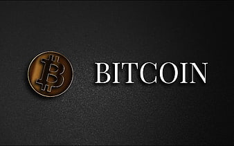 Golden Bitcoin Coin on Dark Textured Background