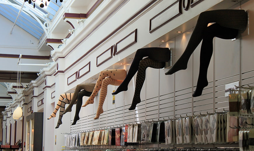 Creative Stocking Display in Department Store