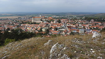 Aerial View of Mikulov Castle and Old Town in Moravia