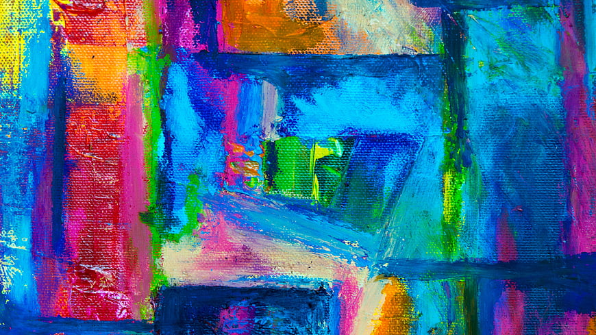 Vibrant Abstract Oil Painting with Bold Brushstrokes and Texture