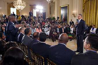 President Obama Speaking To Diverse Audience In White House