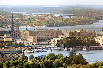 Aerial View of Stockholm Royal Palace and Cityscape