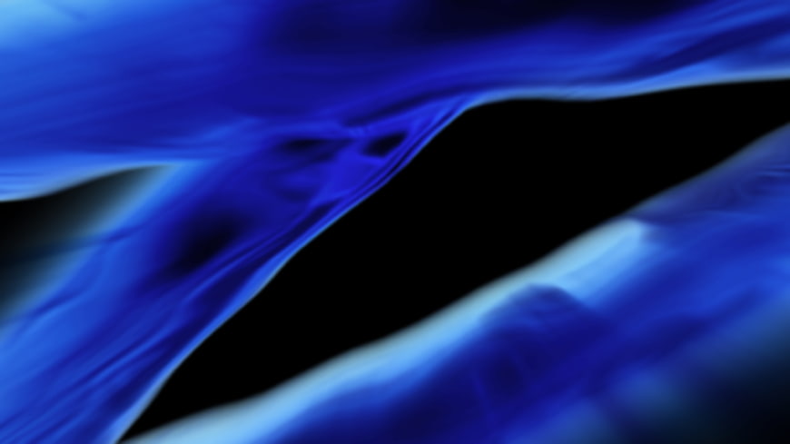 Abstract Blue Energy Waves on Black Background