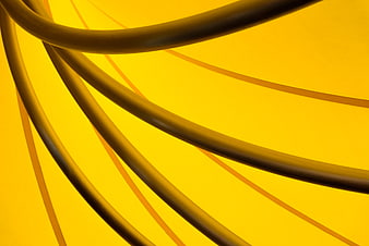 Abstract Yellow Curved Lines on Vibrant Background