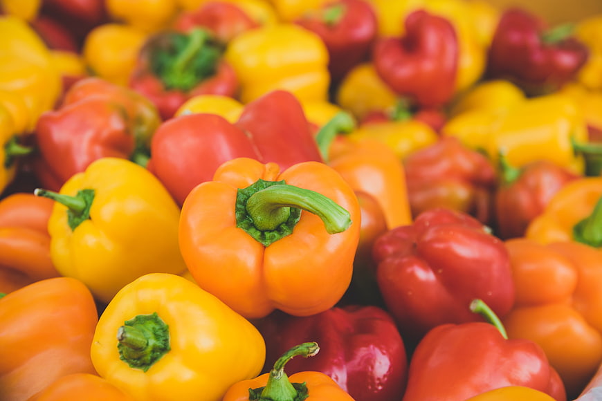Colorful Bell Peppers Close-Up Food Background