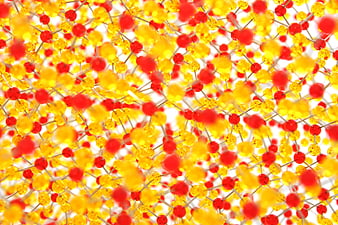 Abstract 3D Molecular Structure with Red and Yellow Spheres