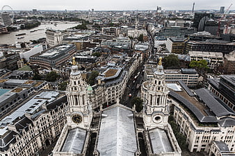 Aerial View of St. Paul's Cathedral and London Skyline