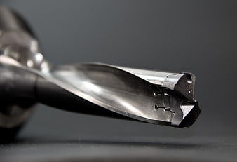 Close-up of metal milling cutter with carbide inserts