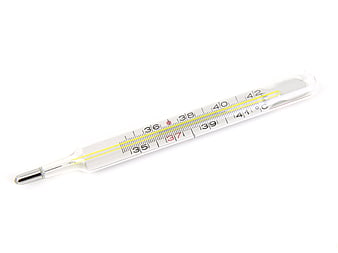 Glass Medical Thermometer Isolated on White Background