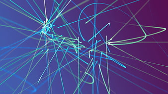 Abstract Neon Laser Lines on Purple Gradient Background