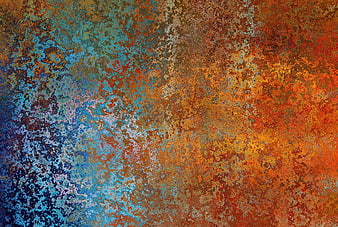 Abstract Rusty Metal Texture Background with Blue and Orange Tones