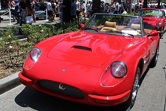 Red Ferrari 365 GTB/4 Daytona Spider at Car Show