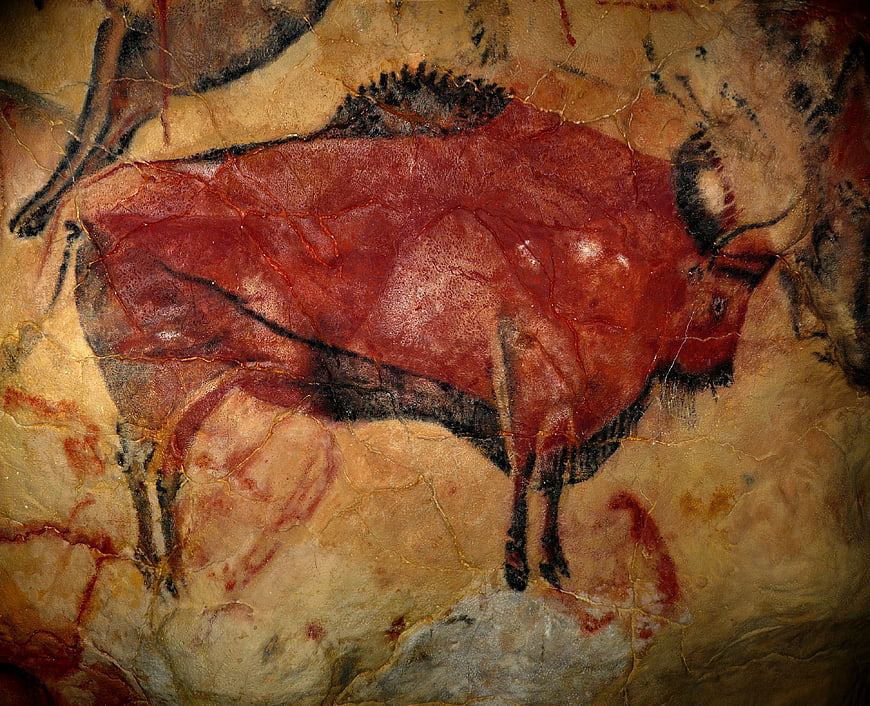 Prehistoric Cave Painting of a Red Bison