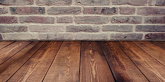 Rustic Brick Wall and Wooden Floor Background