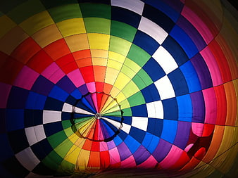 Colorful Hot Air Balloon Interior Rainbow Pattern