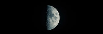 Crescent Moon in Black Night Sky with Craters