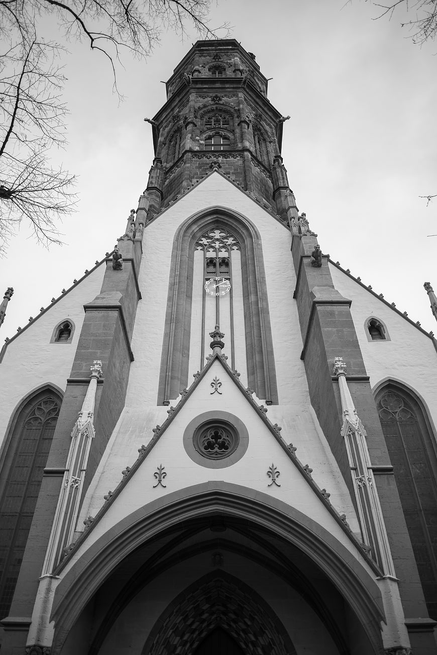 Black and White Gothic Church Architecture