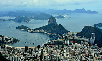 Aerial View of Rio de Janeiro with Sugarloaf Mountain and Guanabara Bay