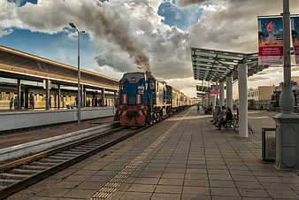 Train Arriving At Ulaanbaatar Station Platform In Mongolia