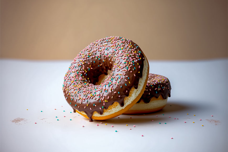 Chocolate Frosted Donuts with Colorful Sprinkles
