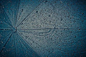Blue Umbrella Raindrops Texture Background