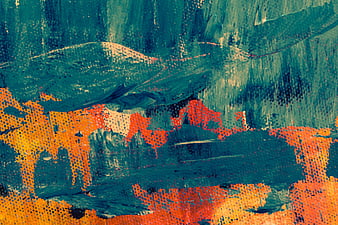 Abstract teal and orange textured paint background