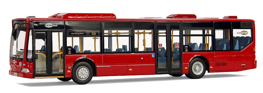 Red Mercedes-Benz Citaro City Bus Model Side Profile