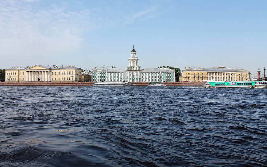 Kunstkamera Building and River Neva in St. Petersburg