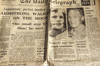 Vintage Daily Telegraph Newspaper Front Page Apollo 11 Moon Landing