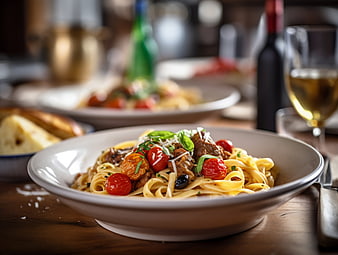 Delicious Tagliatelle Pasta with Cherry Tomatoes and Basil