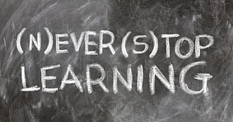 Never Stop Learning Chalkboard Text